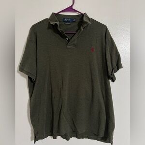 Polo Ralph Lauren Mens Short Sleeve Shirt XL Green Red Pony 100% Cotton Top